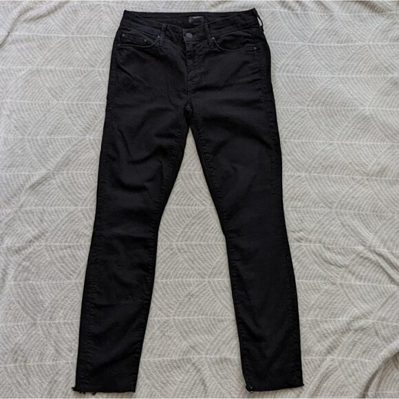 Mother Denim Looker Fray Hem Black Jeans 24 @O - Picture 2 of 15